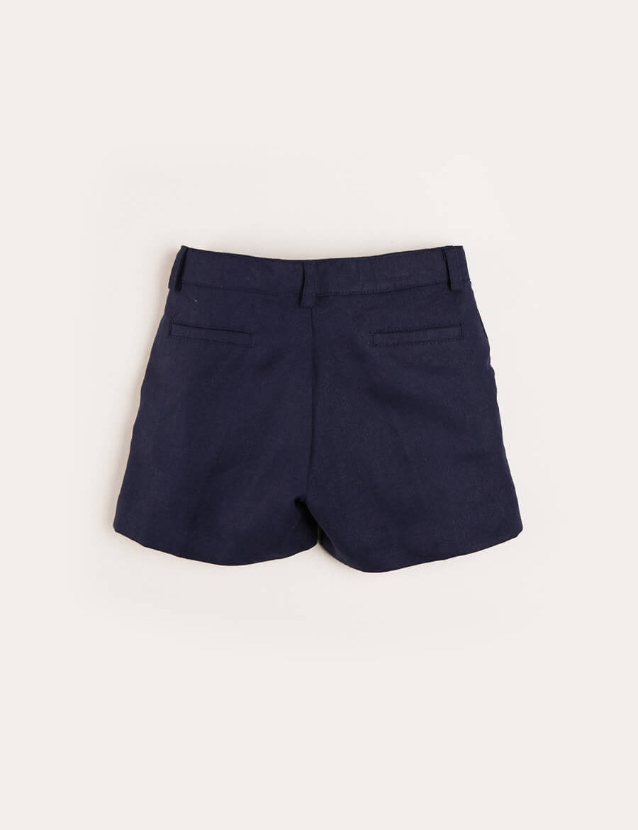 Plain Linen Shorts in Navy (4-10yrs) Shorts  from Pepa London