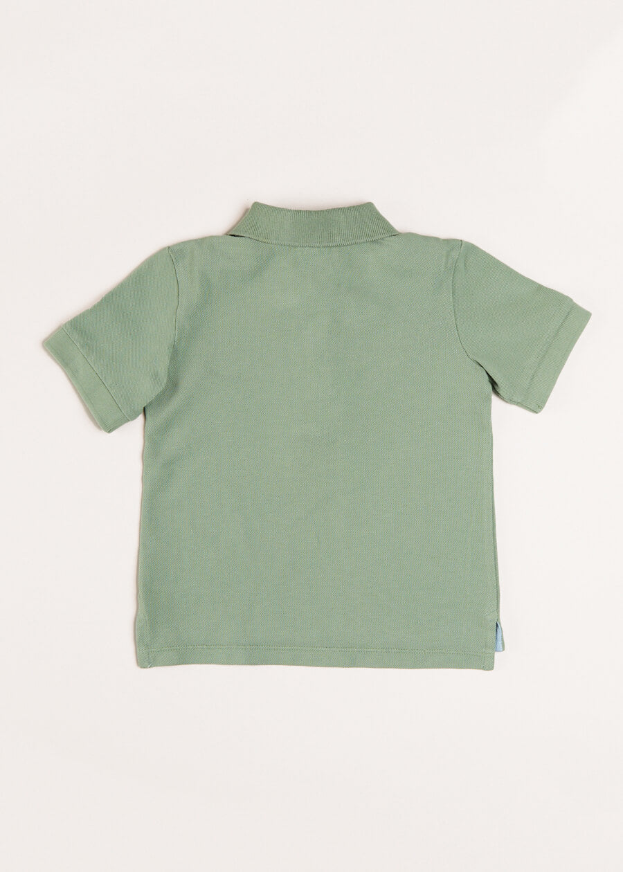 Plain Short Sleeve Polo Top in Green (2-10yrs) Tops & Bodysuits  from Pepa London