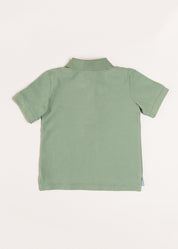 Plain Short Sleeve Polo Top in Green (2-10yrs) Tops & Bodysuits  from Pepa London
