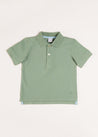 Plain Short Sleeve Polo Top in Green (2-10yrs) Tops & Bodysuits  from Pepa London