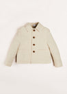 Polo Collar Button Down Jacket in Beige (4-10yrs) Coats  from Pepa London