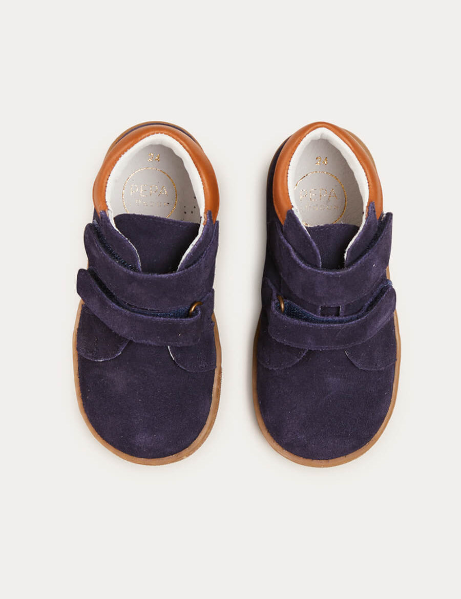 Suede Sneakers in Navy (24-30EU) SHOES  from Pepa London