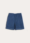 Wool Plain Shorts With Turn Ups In Blue (18mths-3yrs) SHORTS  from Pepa London