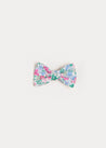 Amelia Floral Print Small Bow Clip in Pink Hair Accessories  from Pepa London