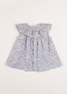 Amelia Floral Print Smock Detail Sleeveless Blouse in Pink (3-10yrs) Blouses  from Pepa London