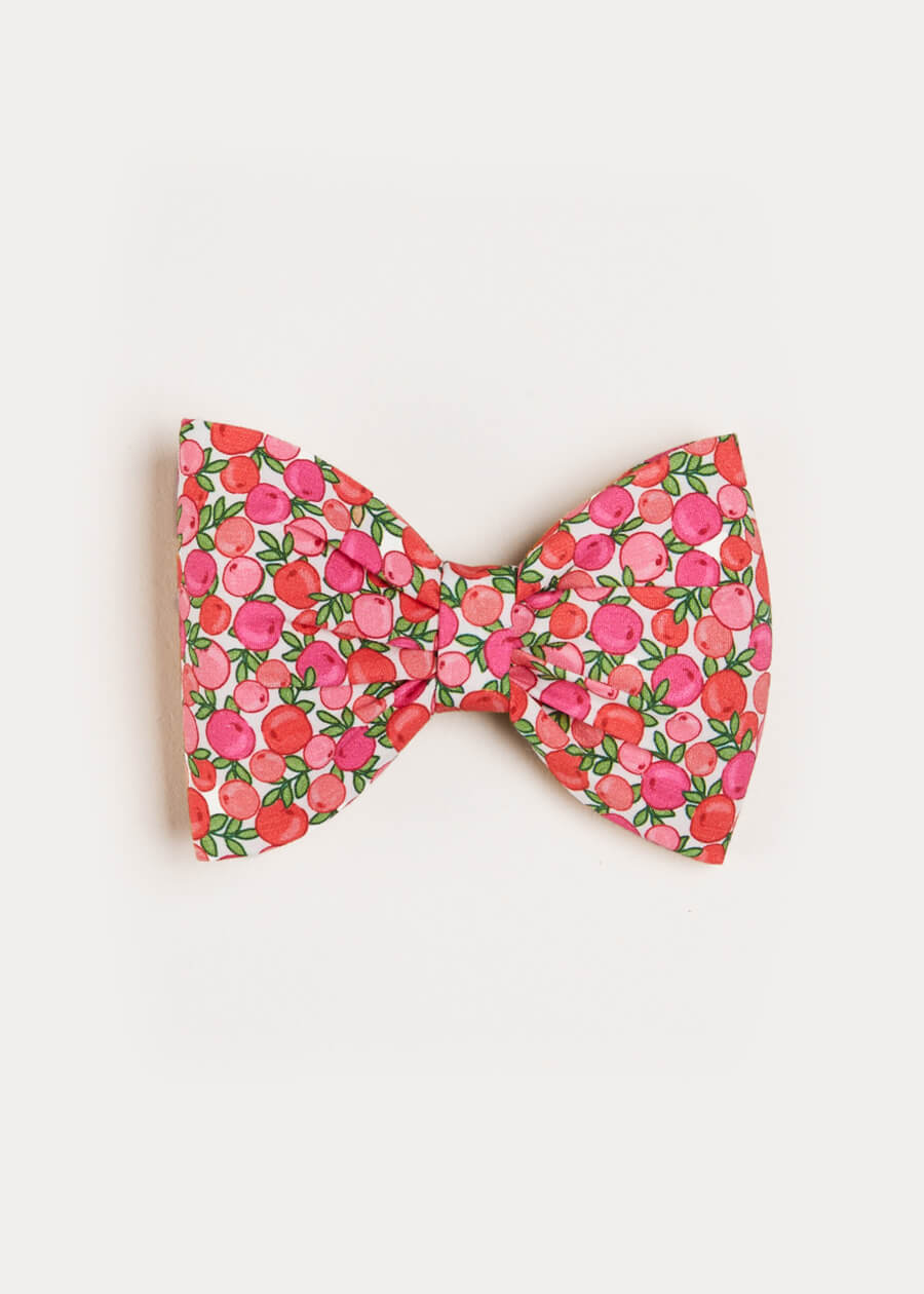 Annie Floral Print Medium Bow Clip in Pink Hair Accessories  from Pepa London