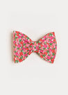 Annie Floral Print Medium Bow Clip in Pink Hair Accessories  from Pepa London