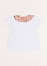 Emma Floral Print Short Sleeve Top in Red (2-10yrs) Tops & Bodysuits  from Pepa London