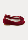 Lace Tie Ballerina Ballerina Shoes In Burgundy (24-34EU) SHOES  from Pepa London