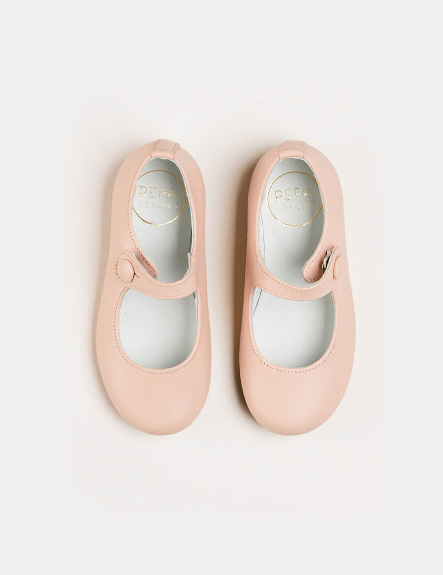 Leather Mary Jane Shoes in Pink (24-34EU) Shoes  from Pepa London