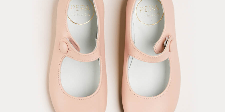 Leather Mary Jane Shoes in Pink (24-34EU) Shoes  from Pepa London