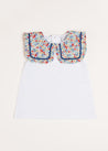 Poppy Floral Print Bib Collar Sleeveless Top in Red (2-10yrs) Tops & Bodysuits  from Pepa London