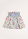 Poppy Floral Print Skirt With Smocked Waistband (3-10yrs) Skirts  from Pepa London