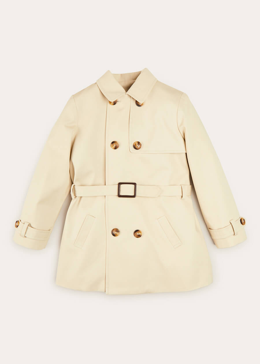 Check Lined Trench Coat In Beige (4-10yrs) COATS  from Pepa London