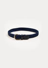 Leather Braided Belt in Navy (XS-S) Belts & Braces  from Pepa London