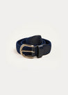 Leather Braided Belt in Navy (XS-S) Belts & Braces  from Pepa London