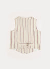 Striped Light Linen Vest in Beige (4-10yrs) Coats  from Pepa London