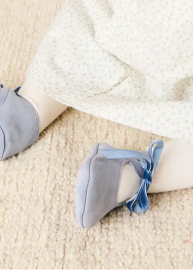 Betsy Floral Lace Detail Dress in Blue (1mth-12mths) Dresses from Pepa London