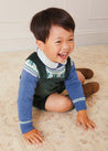 Checked Peter Pan Collar Long Sleeve Shirt In Green (12mths-3yrs) SHIRTS  from Pepa London