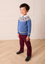 The Blue Fair Isle Jumper Toddler Boy Look