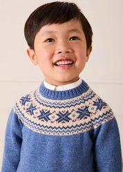Classic Fair Isle Jumper in Blue (18mths-10yrs)