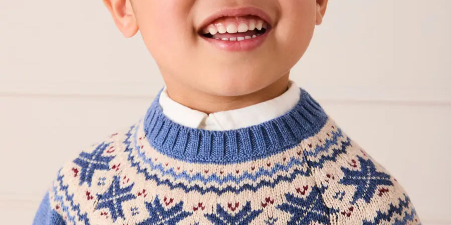 Classic Fair Isle Jumper in Blue (18mths-10yrs) Knitwear from Pepa London