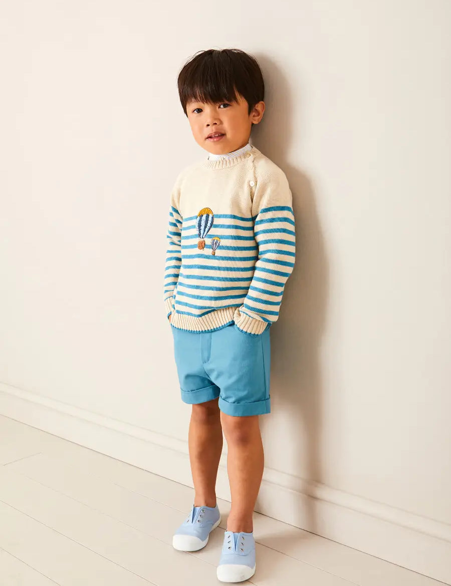 The Balloon Striped Jumper Toddler Boy Look Look from Pepa London