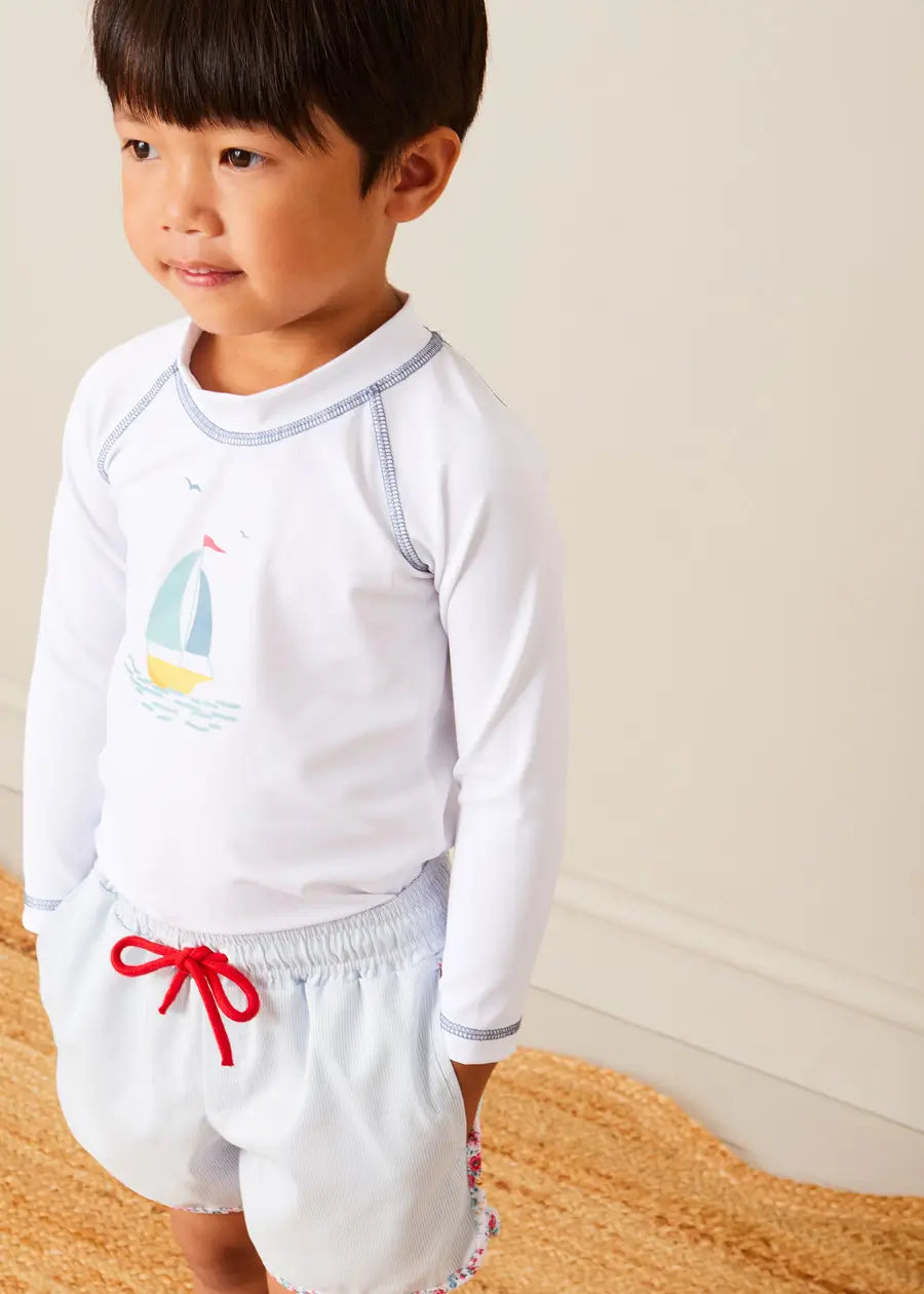 The Boat Motif Rashguard Toddler Boy Look Look from Pepa London