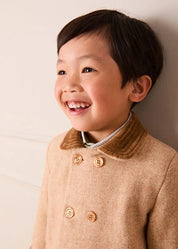 Traditional Double Breasted Coat in Camel (12mths-10yrs) Coats from Pepa London