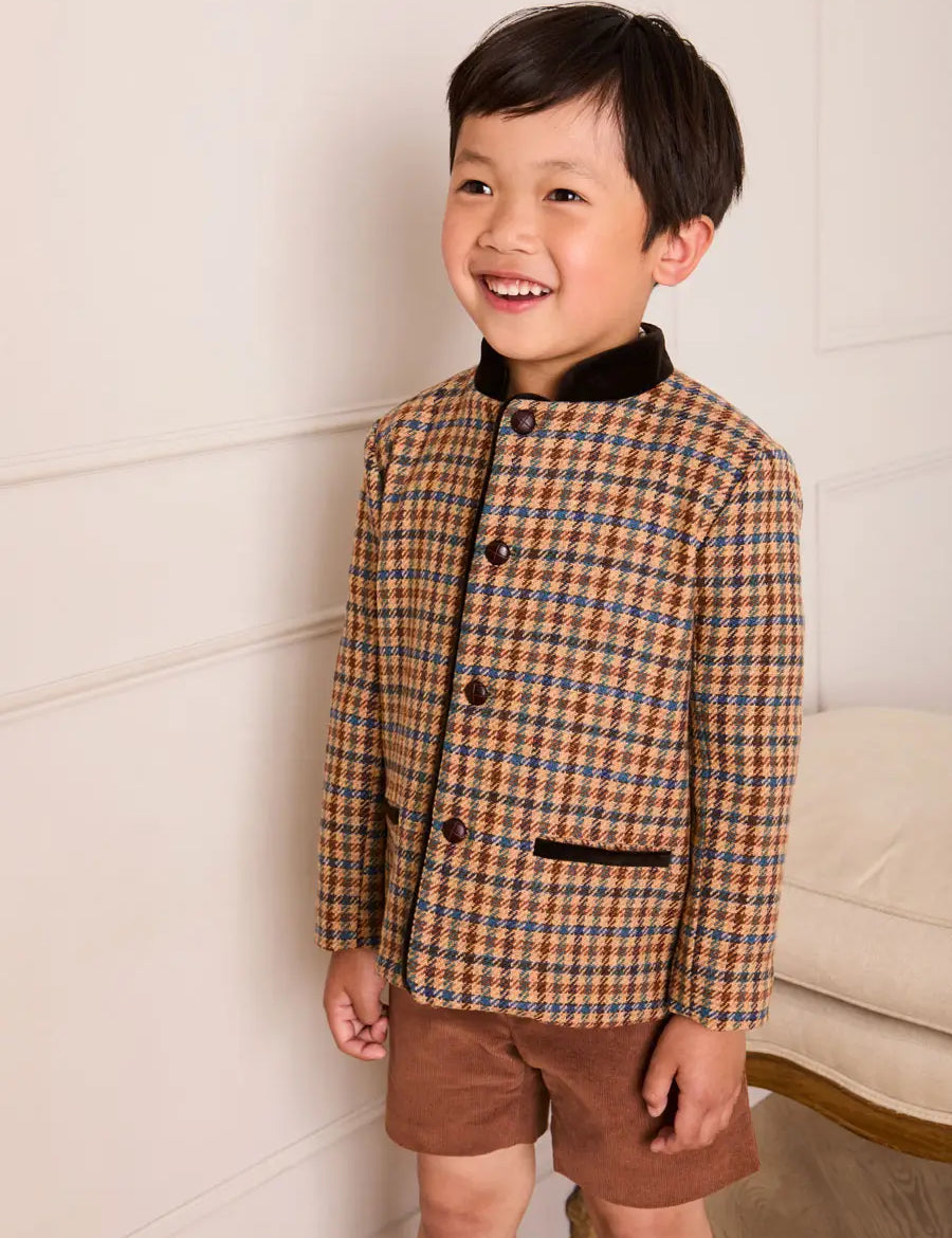 Button Detail Shorts with Braces in Brown (18mths-4yrs) Shorts from Pepa London