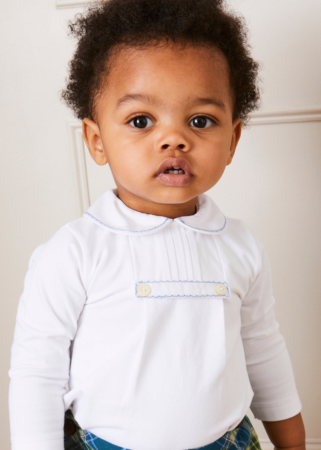 Long Sleeve Peter Pan Collar Top in White (6mths-2yrs) TOPS & BODYSUITS  from Pepa London