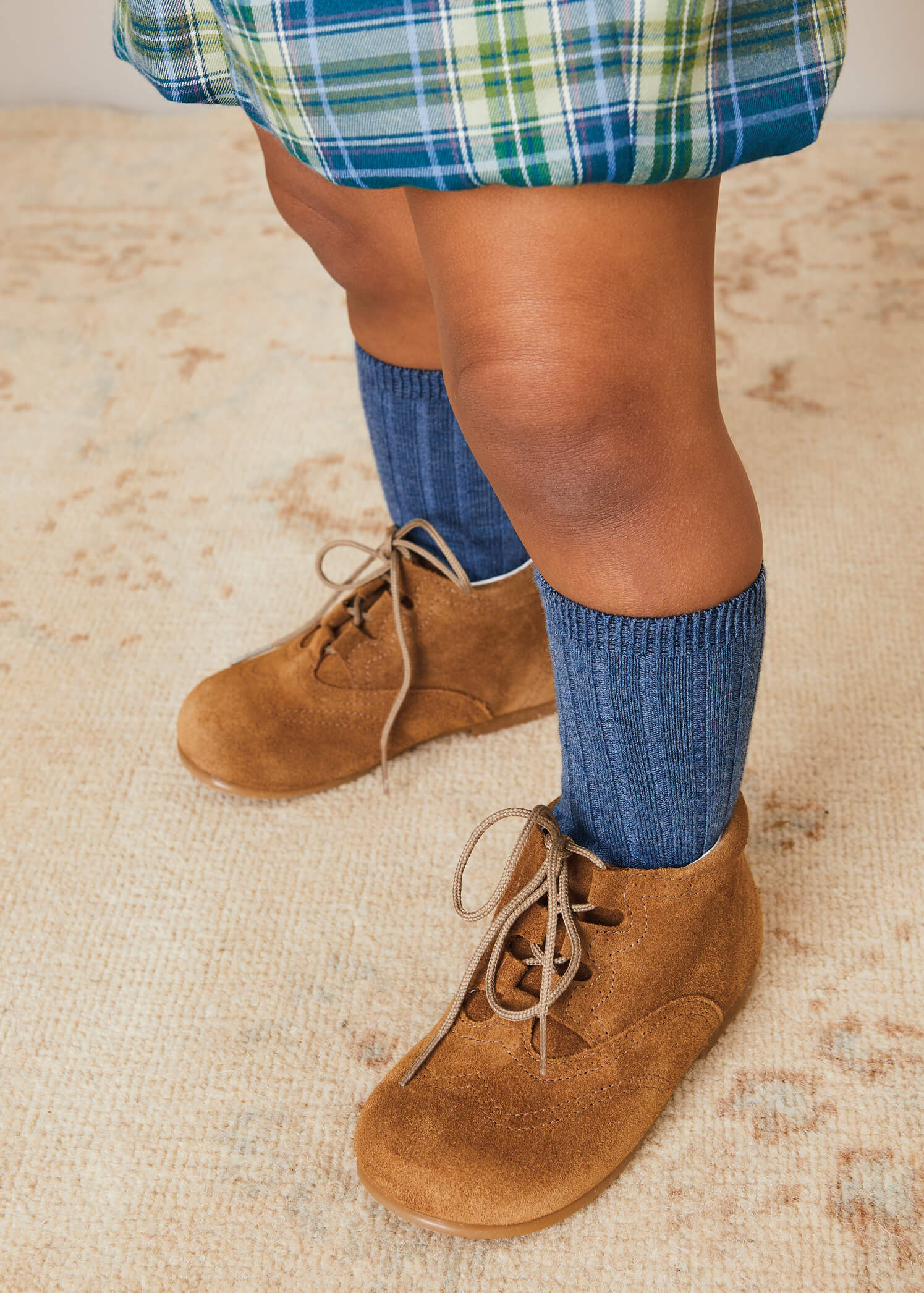 Suede Oxford Baby Booties in Brown (20-24EU) Shoes  from Pepa London