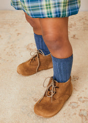 Suede Oxford Baby Booties in Brown (20-24EU) Shoes  from Pepa London