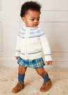 Check Leather Button Bloomers In Blue (3mths-2yrs) BLOOMERS  from Pepa London