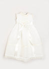 Lace Trim Fine Pleated Gown in Ivory (6-12mths) Dresses  from Pepa London