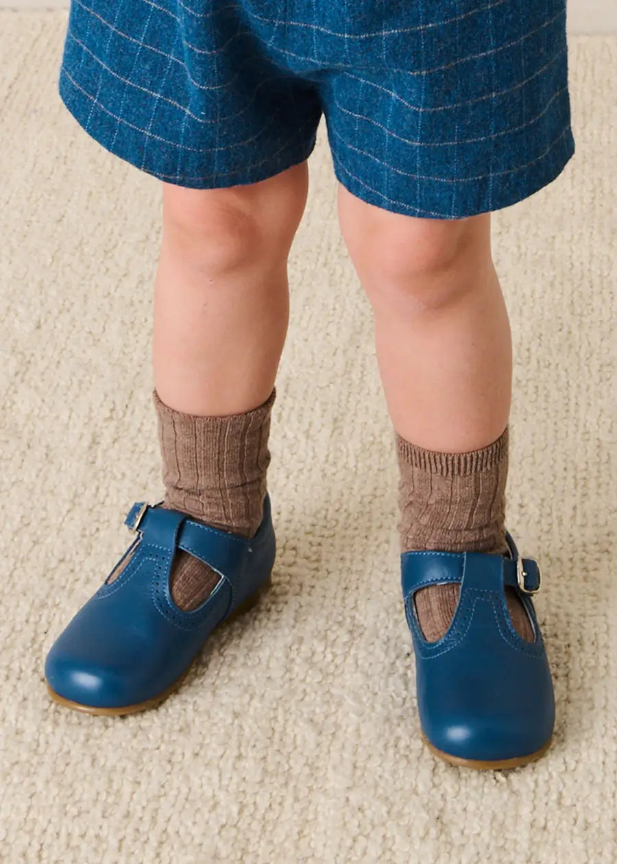 Moreton Check Button Detail Bloomer Shorts in Navy (6mths-4yrs) Bloomers from Pepa London