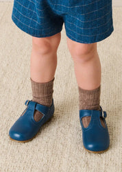 Moreton Check Button Detail Bloomer Shorts in Navy (6mths-4yrs) Bloomers from Pepa London