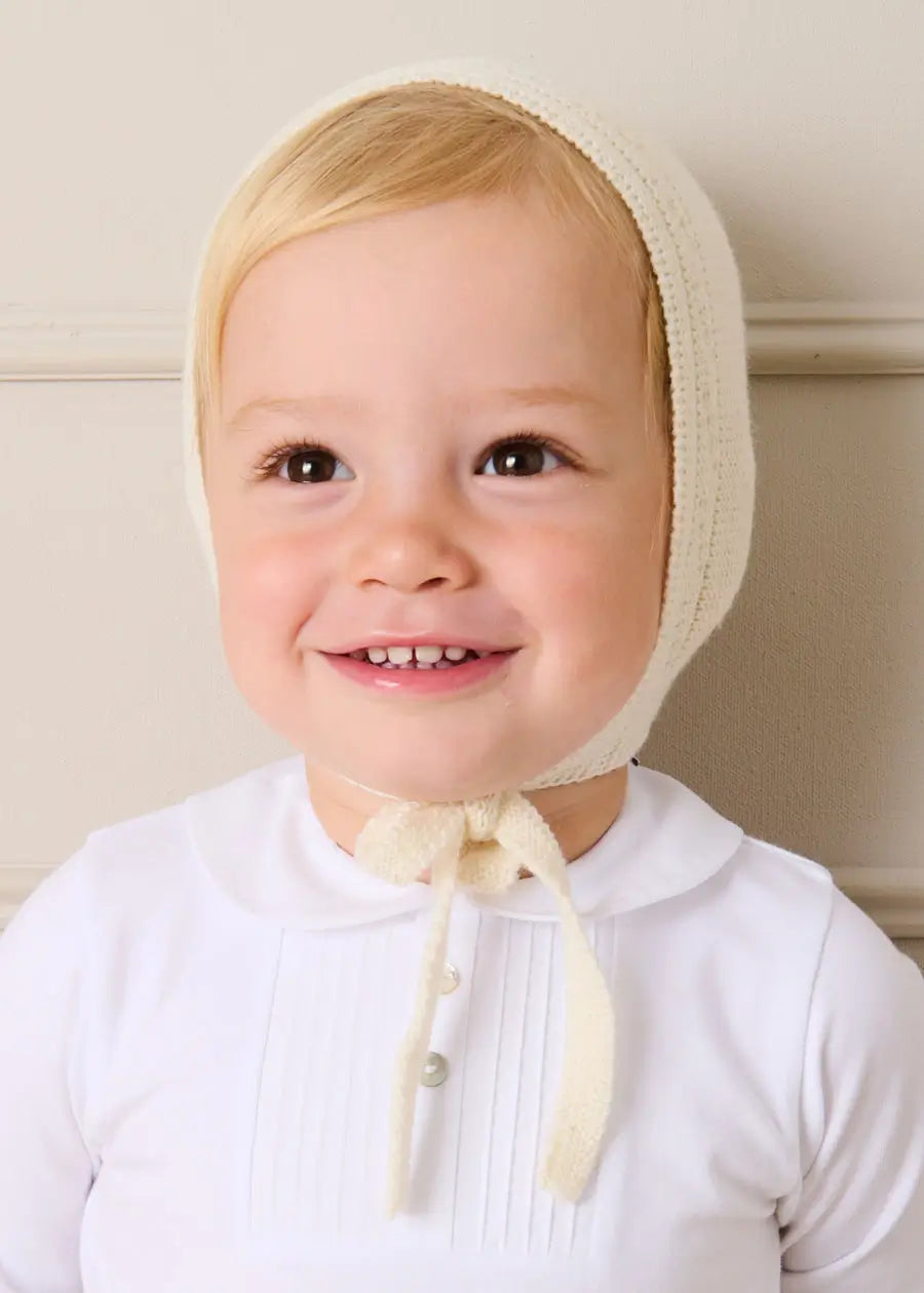 Peter Pan Collar Long Sleeve Pleated Bib Bodysuit in White (0mths-2yrs)