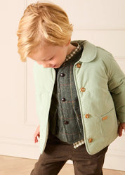 Pocket Detail Puffer Jacket in Sage Green (12mths-4yrs) Coats from Pepa London