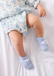 Audrey Toile Elasticated Waist Bloomers in Blue (1mth-12mths) Bloomers from Pepa London