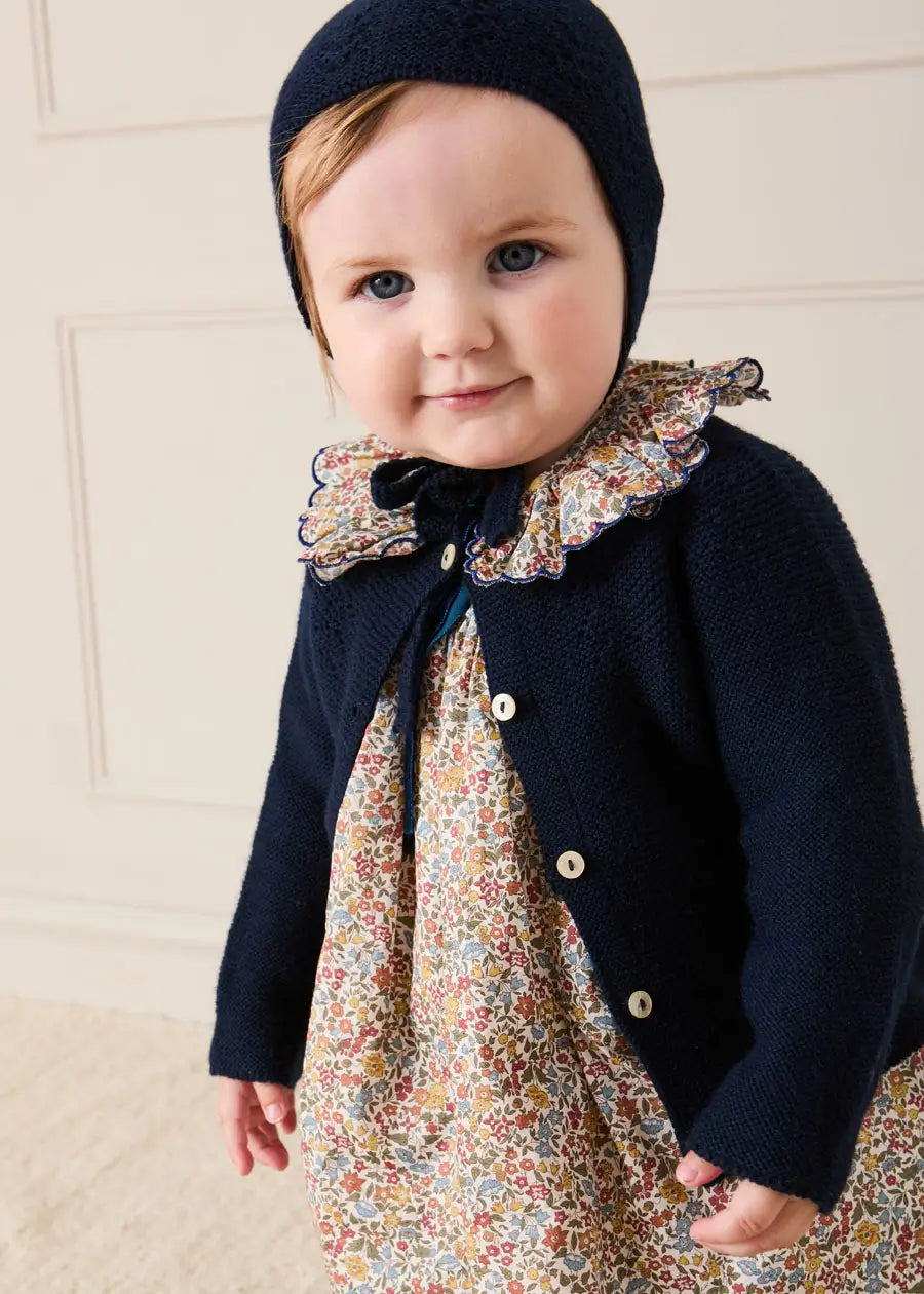 Marianne Floral Long Sleeve Dress with Bloomers in Mustard Made with Liberty Fabric (3mths-3yrs) Dresses from Pepa London