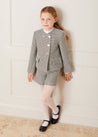 Jaquard Double Breasted Gold Button Jacket In Black (4-10yrs) COATS  from Pepa London