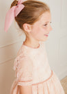 Tulle Long Bow Clip In Rose Pink HAIR ACCESSORIES  from Pepa London
