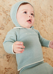 Openwork Bonnet In Green (S-L) KNITTED ACCESSORIES  from Pepa London