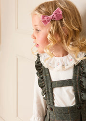 Harrington Tweed Skirt With Ruffle Braces in Brown (18mths-6yrs) Skirts from Pepa London