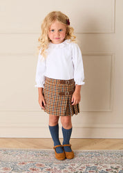 Lace Frill Collar Long Sleeve Top in White (18mths-10yrs) Tops & Bodysuits from Pepa London