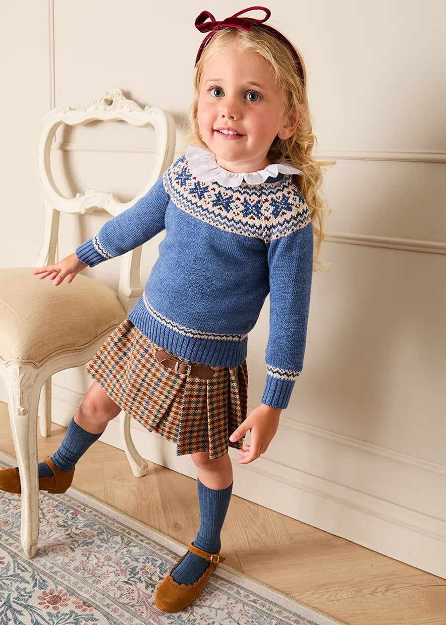 Lace Frill Collar Long Sleeve Top in White (18mths-10yrs) Tops & Bodysuits from Pepa London