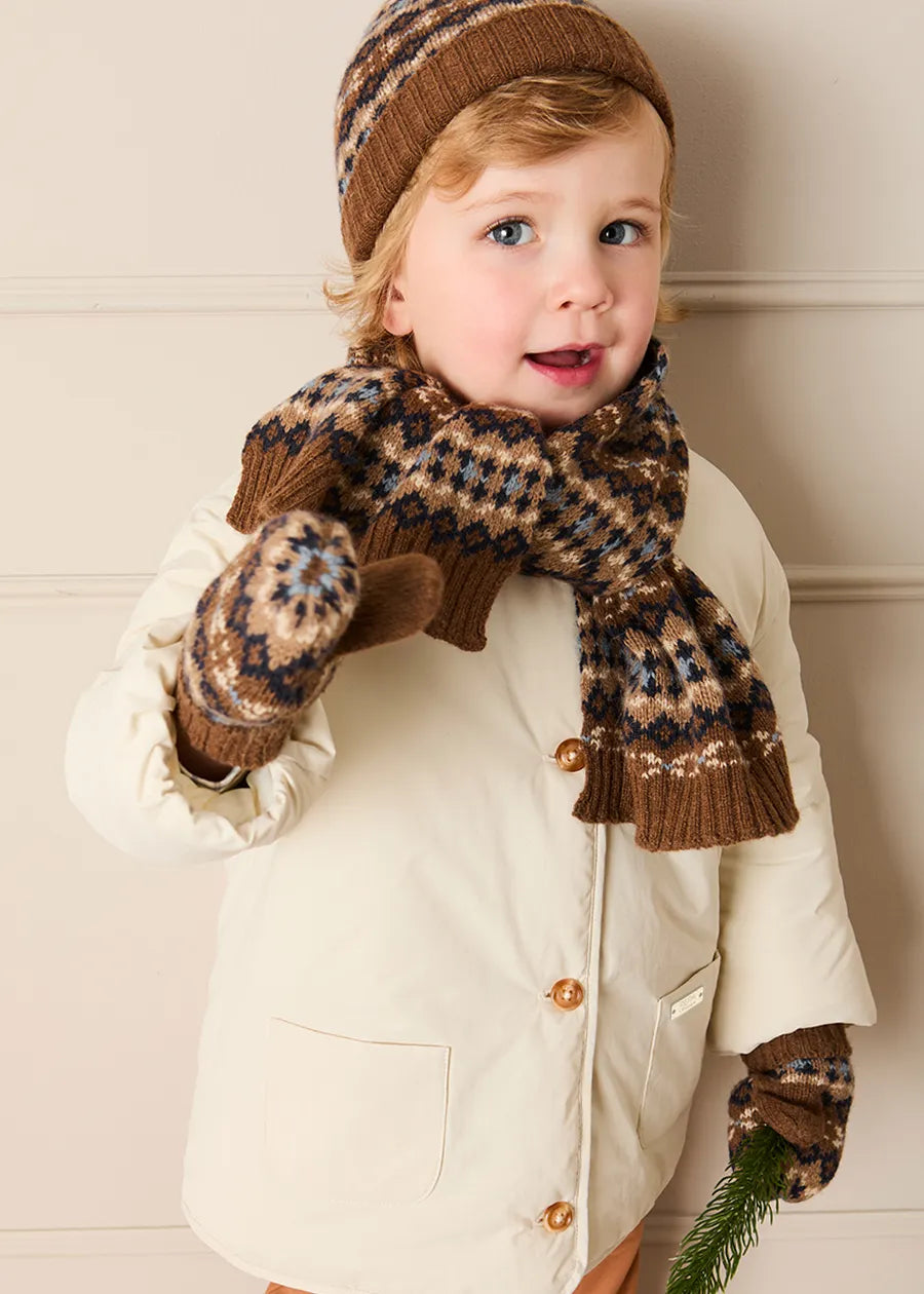 Pocket Detail Puffer Jacket in Cream (12mths-4yrs) Coats from Pepa London