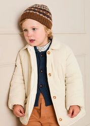 Pocket Detail Puffer Jacket in Cream (12mths-4yrs) Coats from Pepa London
