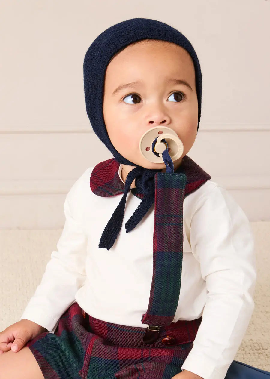 Grovesnor Tartan Collar Long Sleeve Bodysuit in Red (1mth-3yrs) Tops & Bodysuits from Pepa London